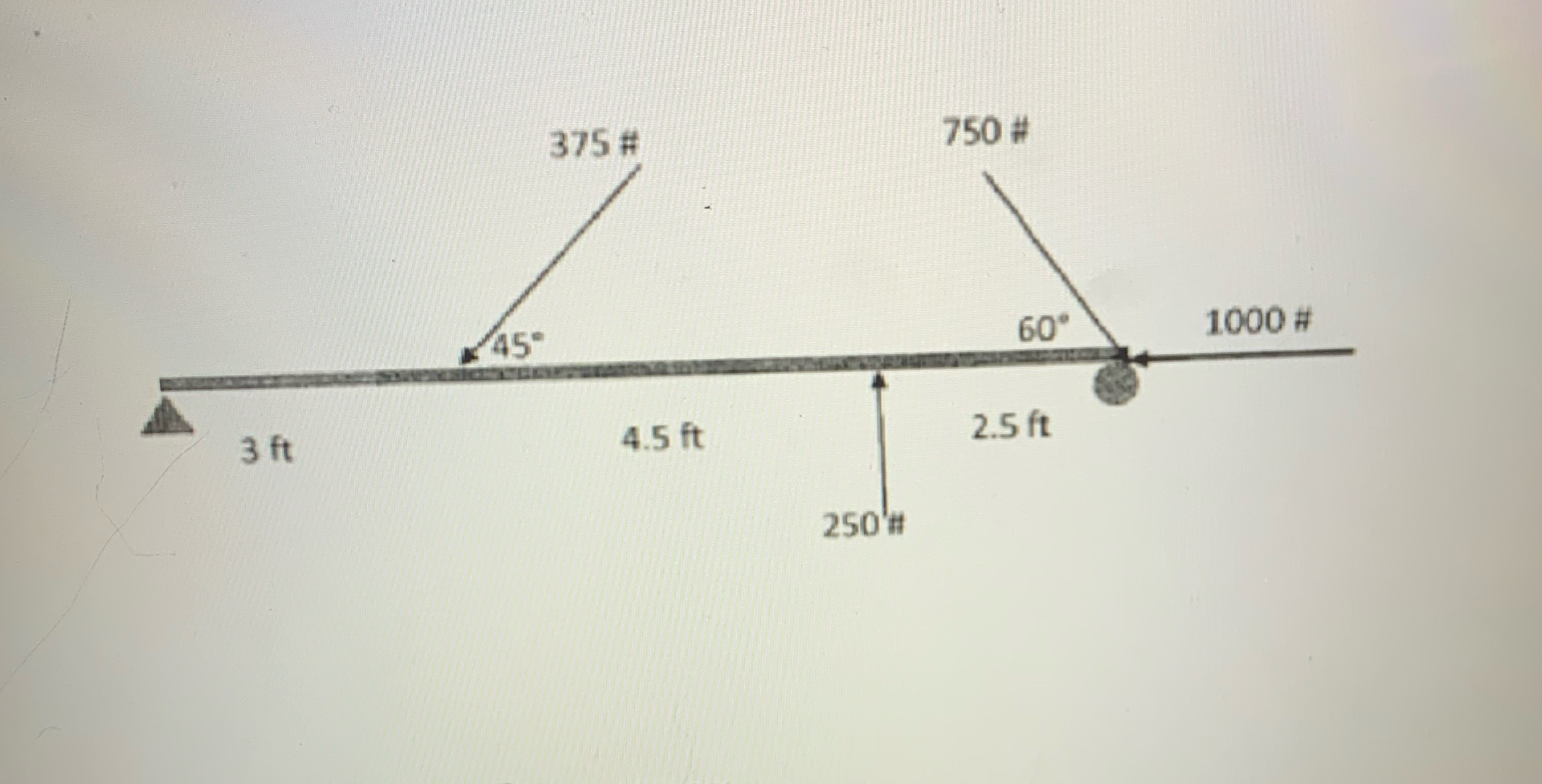 Draw the free body diamgram forces for each and