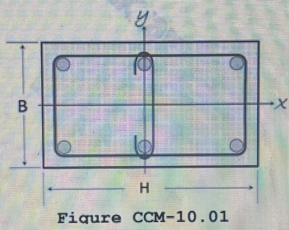 Refer to Figure CCM 1 0 . 0 1 . Given: B H = 4 0