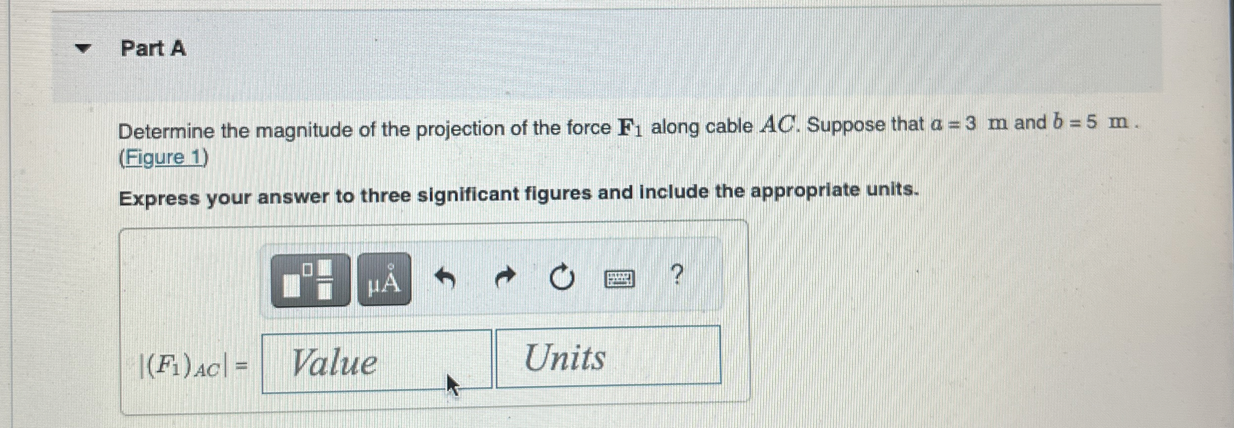 Part A Determine the magnitude of the projection