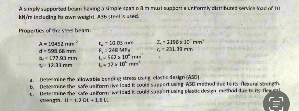 In Structural Steel Design answer the following (