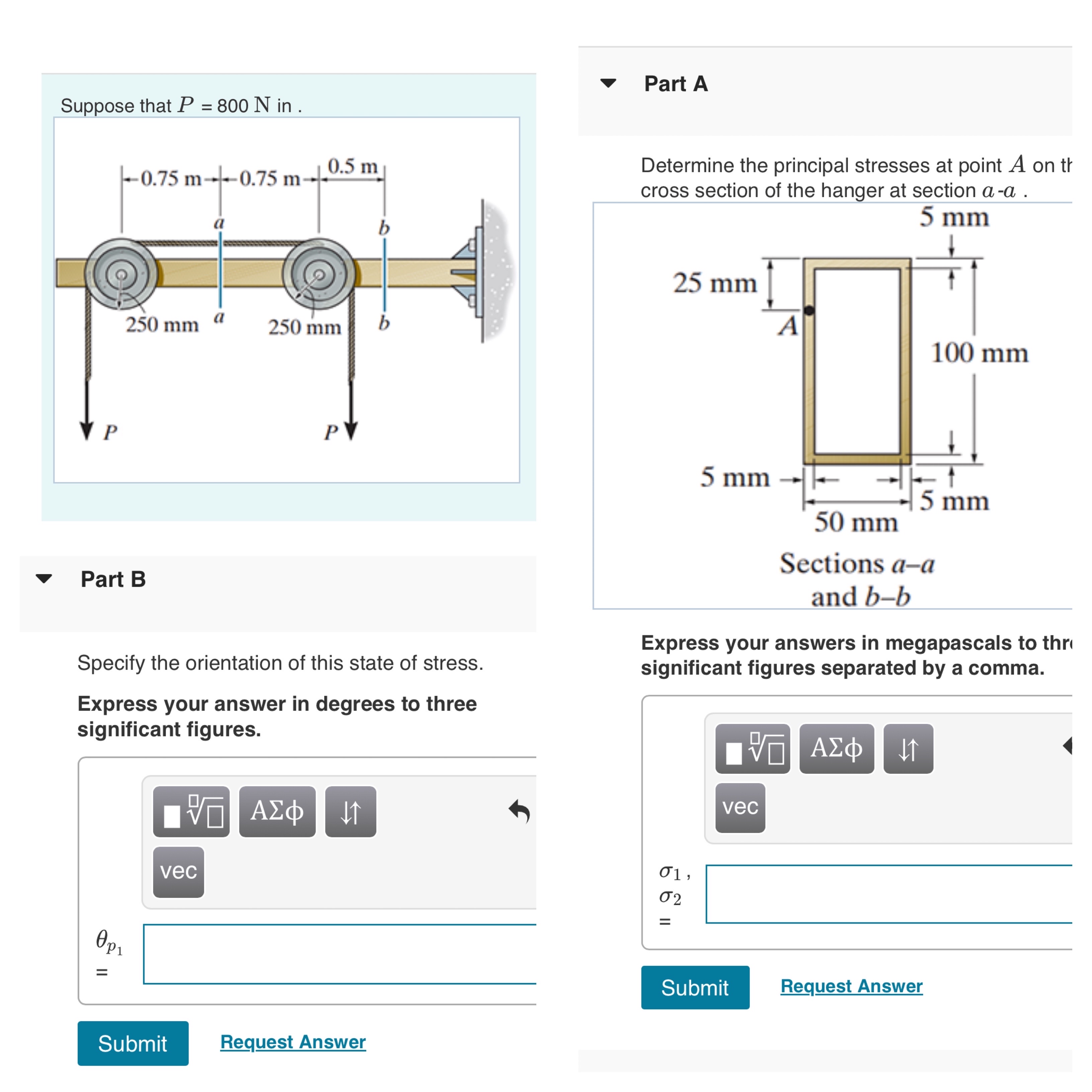 In the figure shown bellow, the two line loads on
