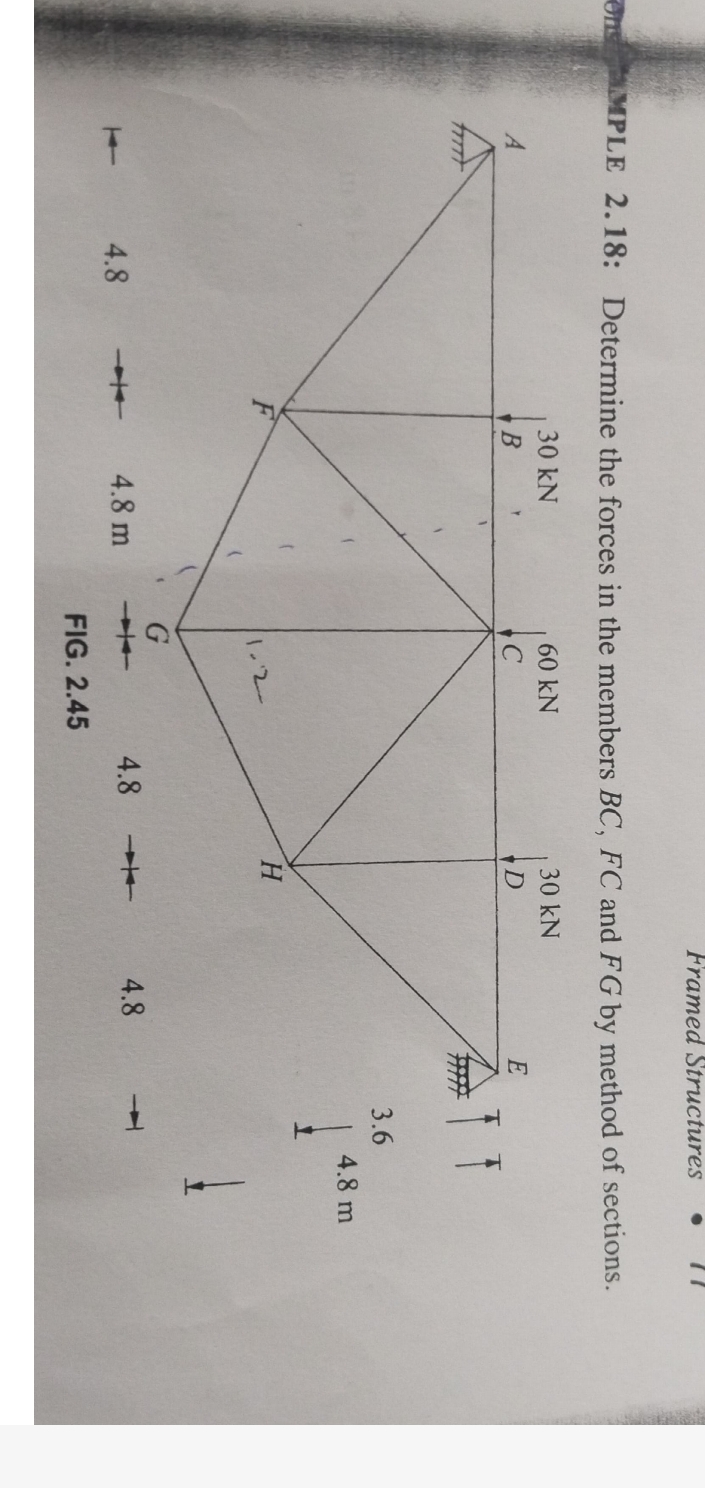 2 . 1 8 : Determine the forces in the members B C