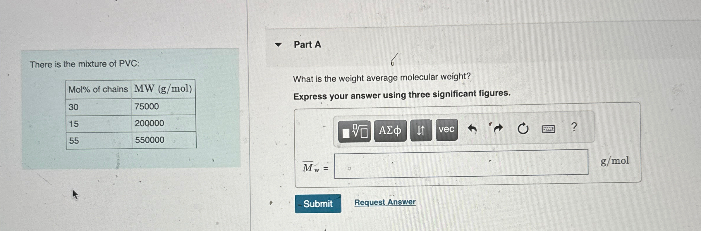 There is the mixture of PVC: \ table [ [ Mol % of