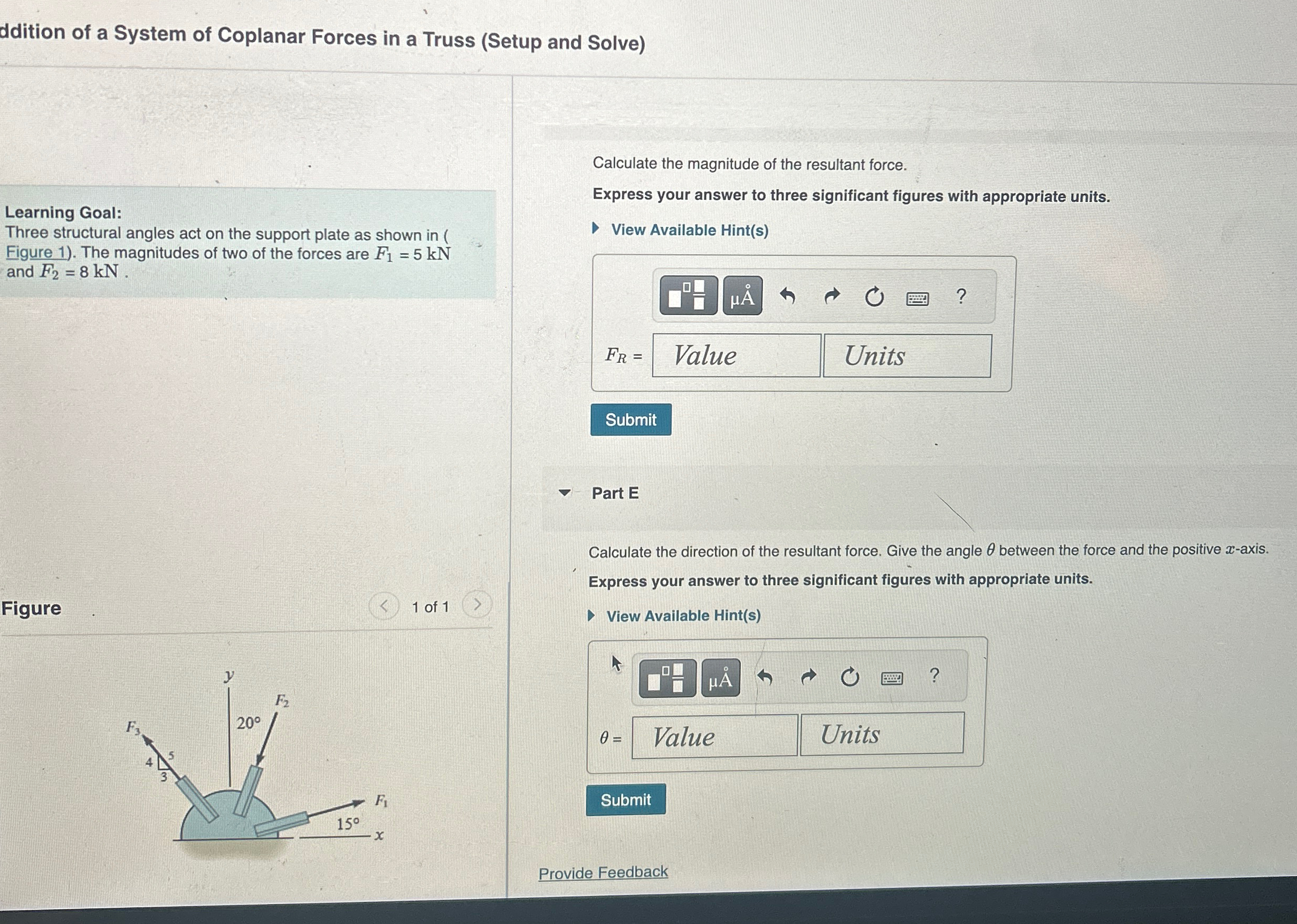 ddition of a System of Coplanar Forces in a Truss