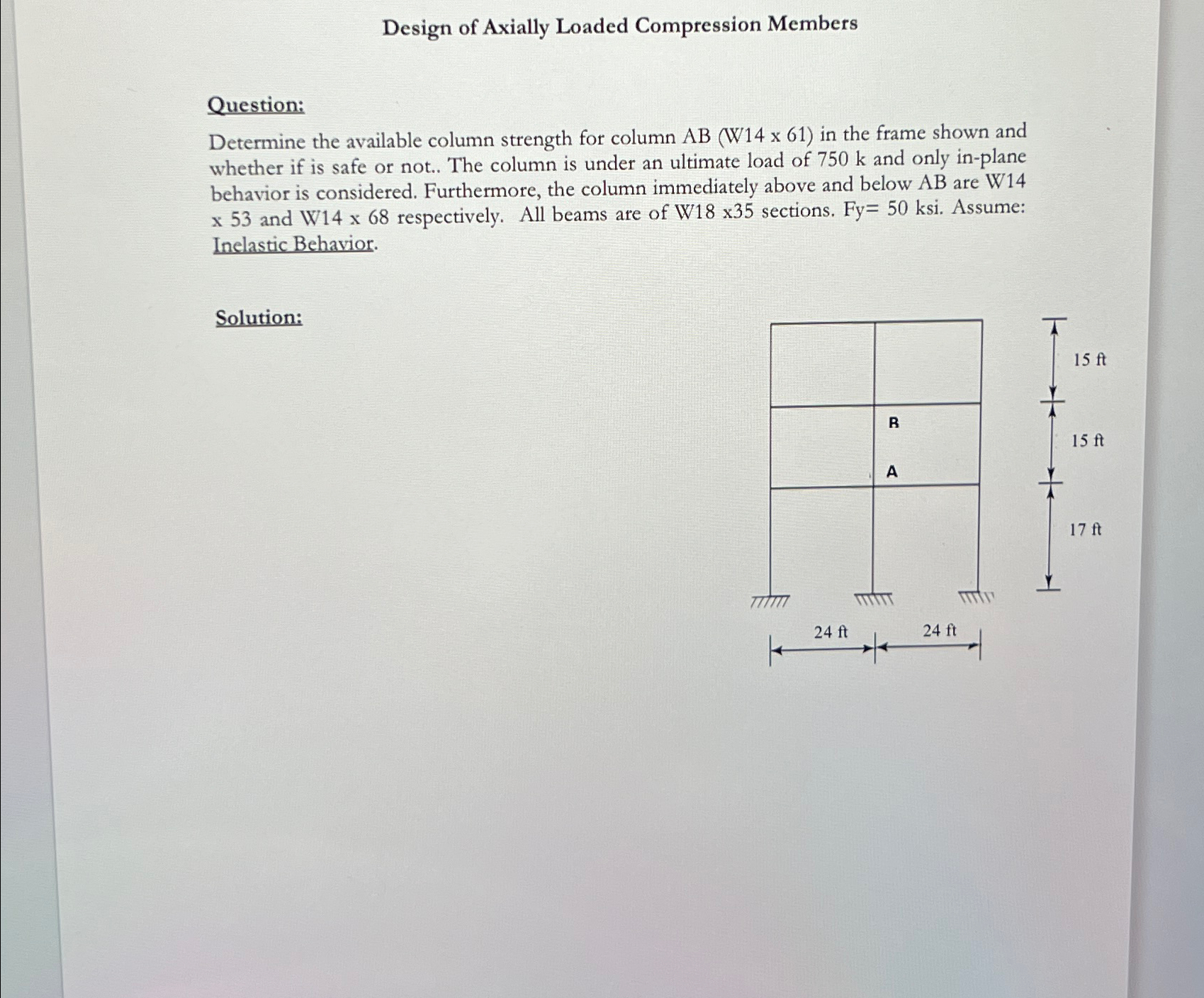 Design of Axially Loaded Compression Members