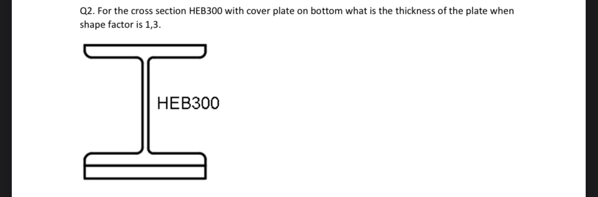 Q 2 . For the cross section HEB 3 0 0 with cover