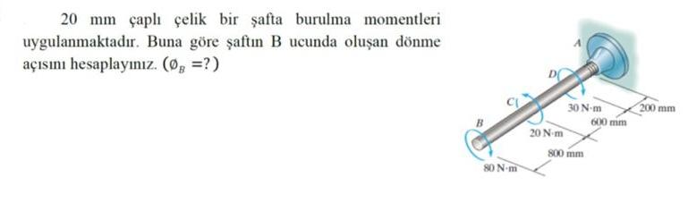 2 0 m m apl elik bir afta burulma momentleri