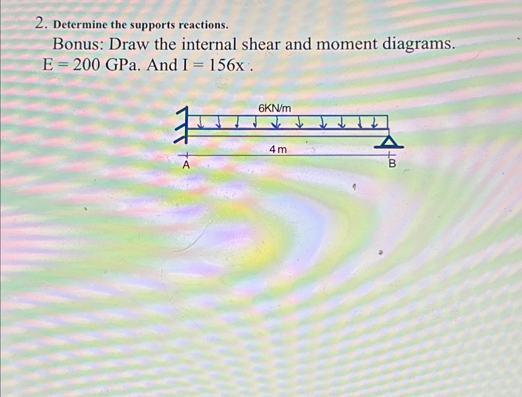 Determine the supports reactions. Bonus: Draw the