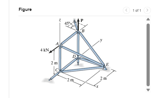 Suppose P = 2 . 4 kN . Determine the force in