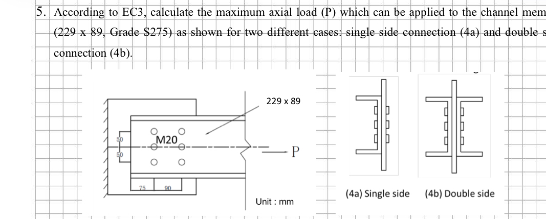 According to EC 3 , calculate the maximum axial