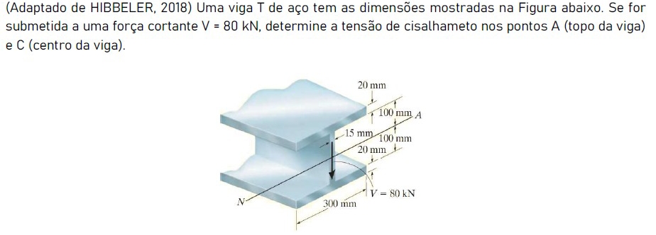 ( Adaptado de HIBBELER, 2 0 1 8 ) Uma viga T de a