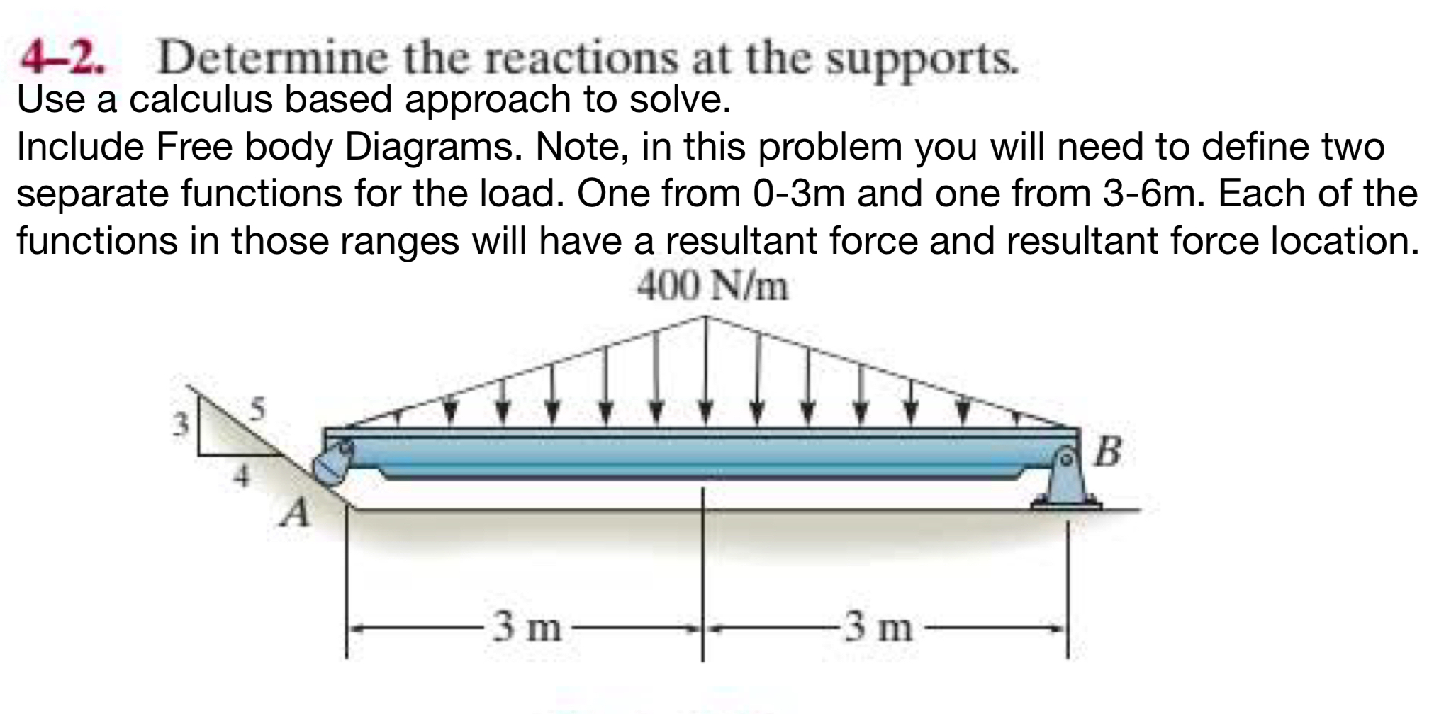 4 - 2 . Determine the reactions at the supports.