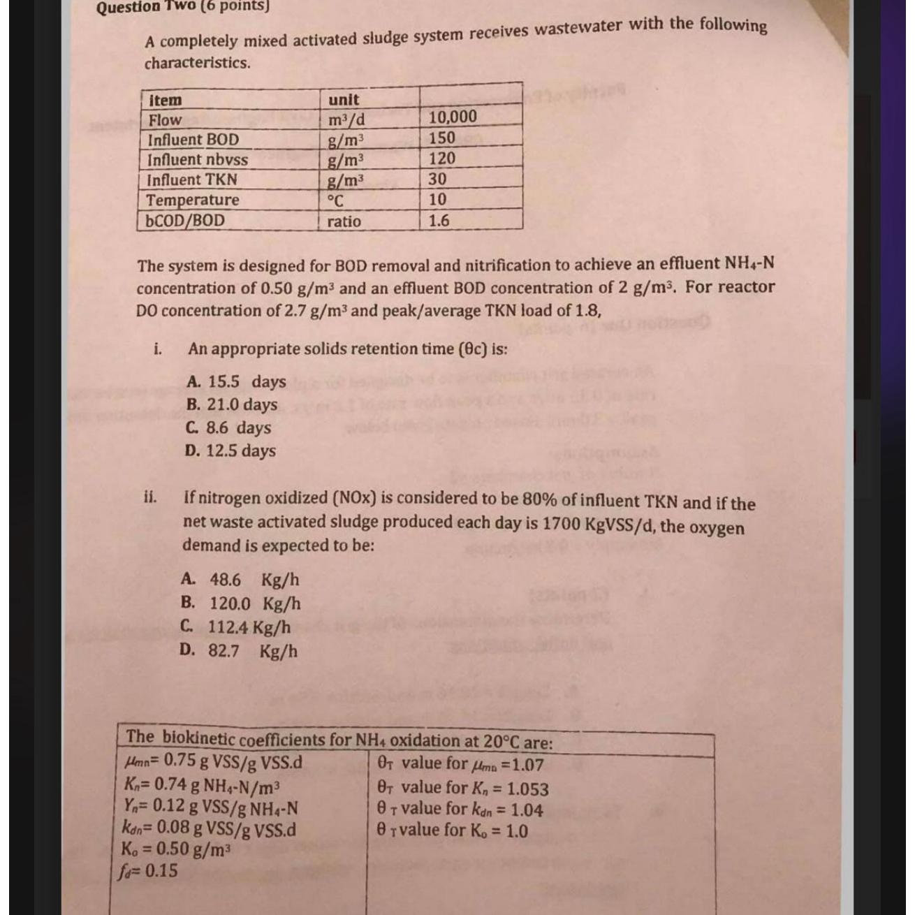 Question Two ( 6 points ) A completely mixed