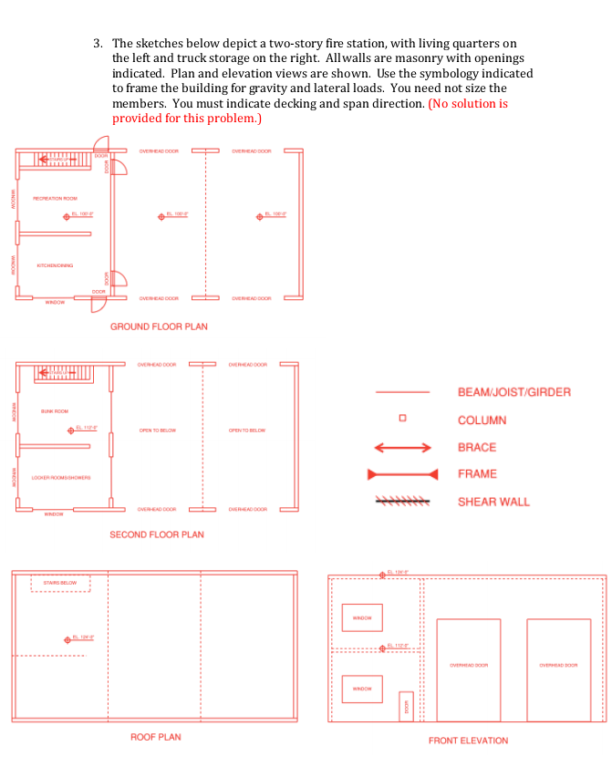 The sketches below depict a two - story fire