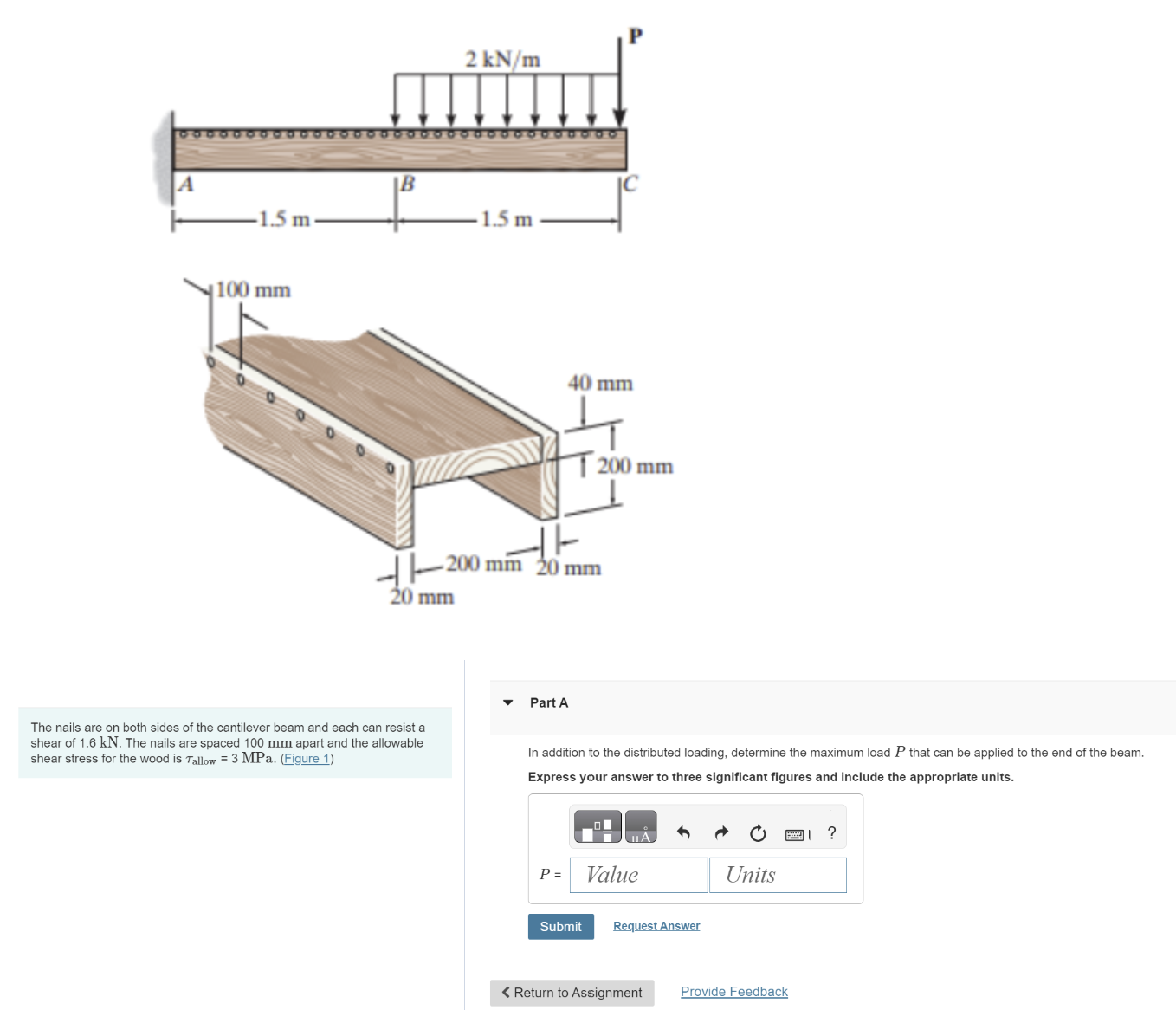 The nails are on both sides of the cantilever
