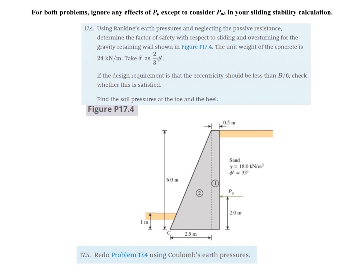 For both problems, ignore any effects of P p