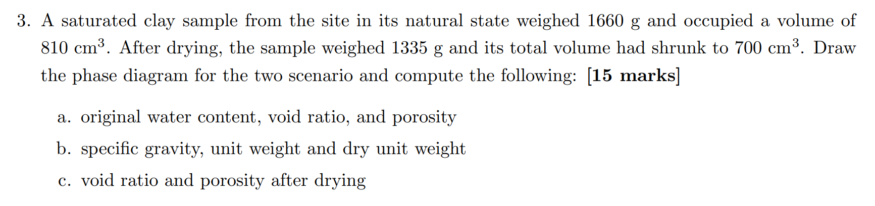 A saturated clay sample from the site in its