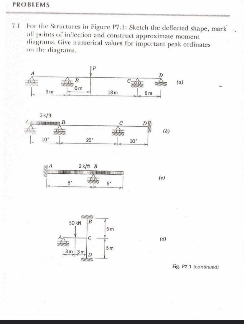 PROBLEMS 7 . 1 For the Structures in Figure P 7 :