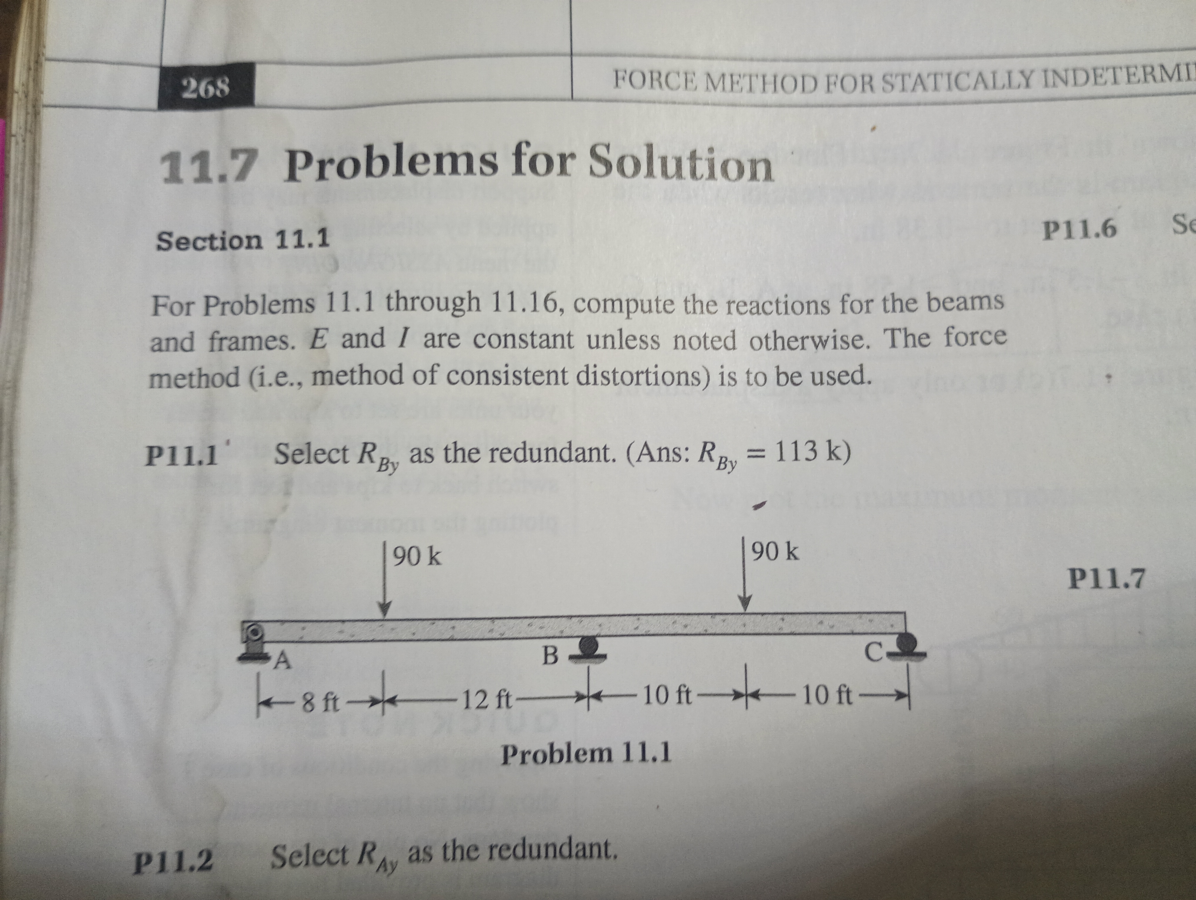 P 1 1 . 2 3 Analyze the beam of Problem 1 1 . 1 ,