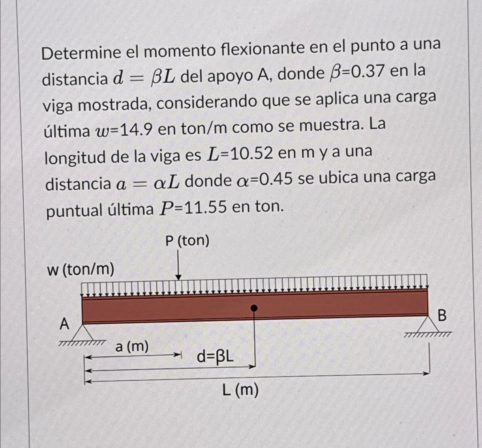 Determine el momento flexionante en el punto a