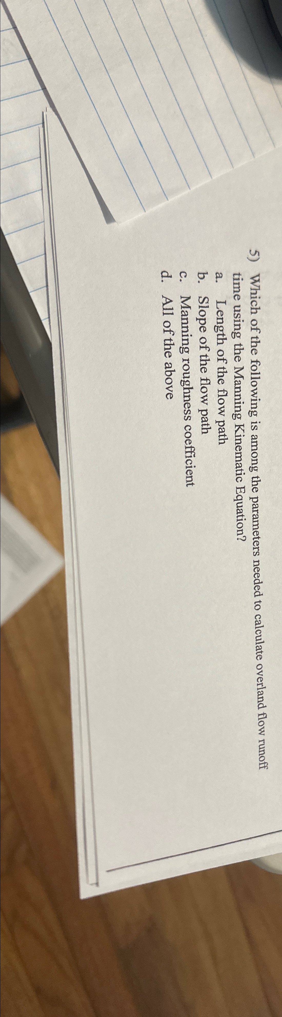 Which of the following is among the parameters