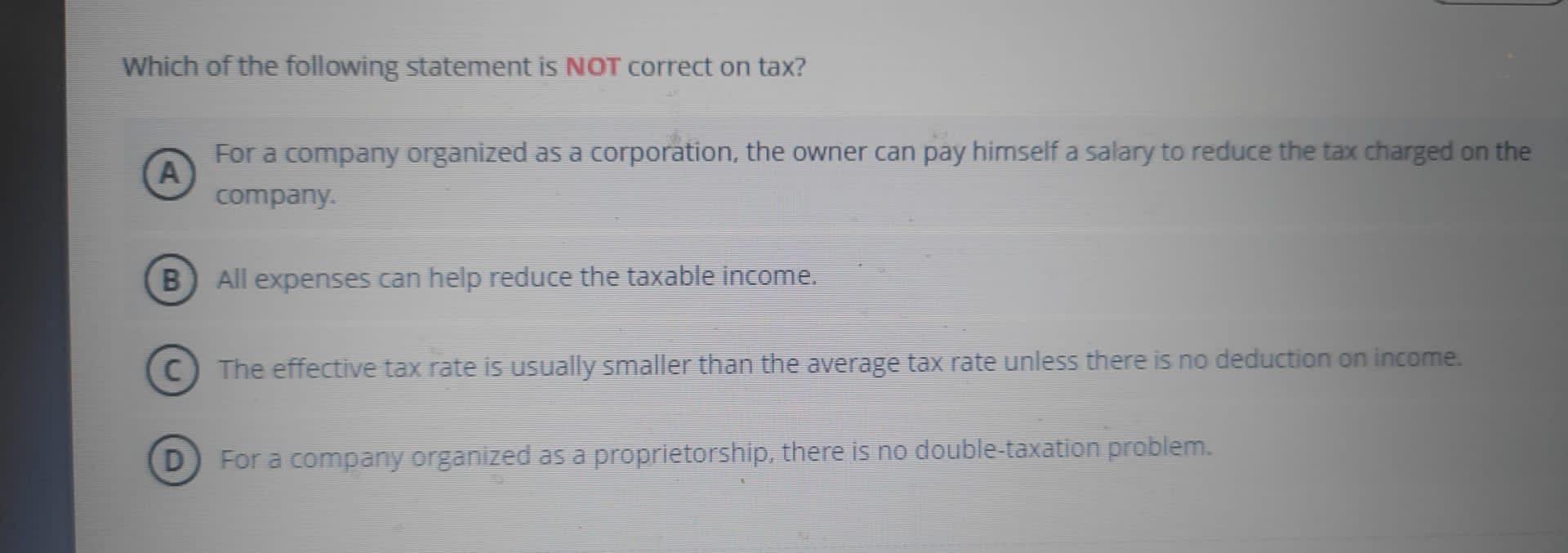 Which of the following statement is NOT correct