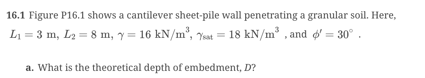 1 6 . 1 Figure P 1 6 . 1 shows a cantilever sheet