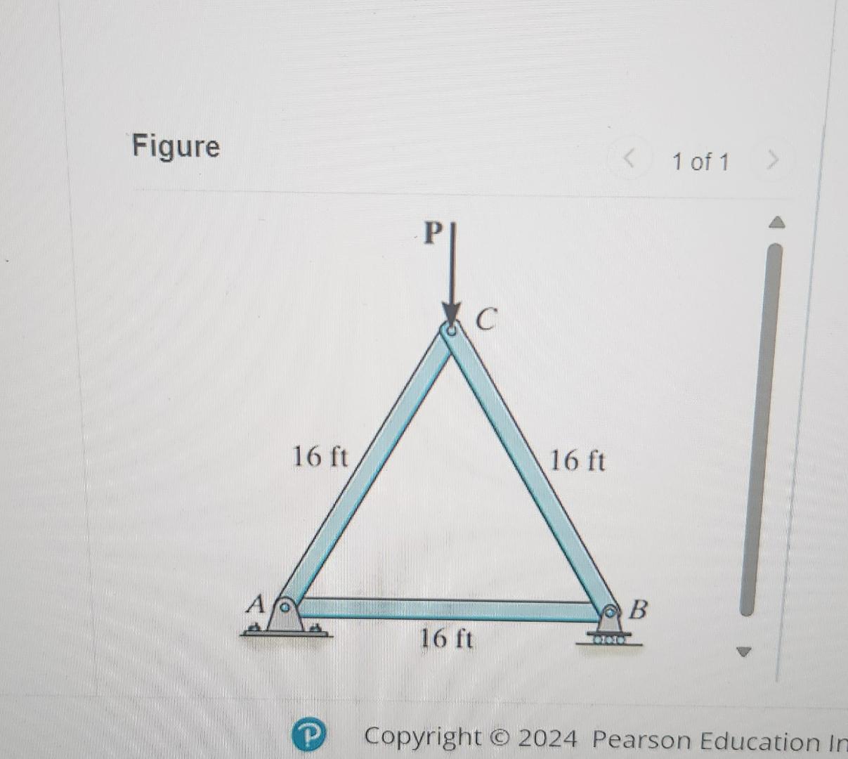The truss consists of three members, each made