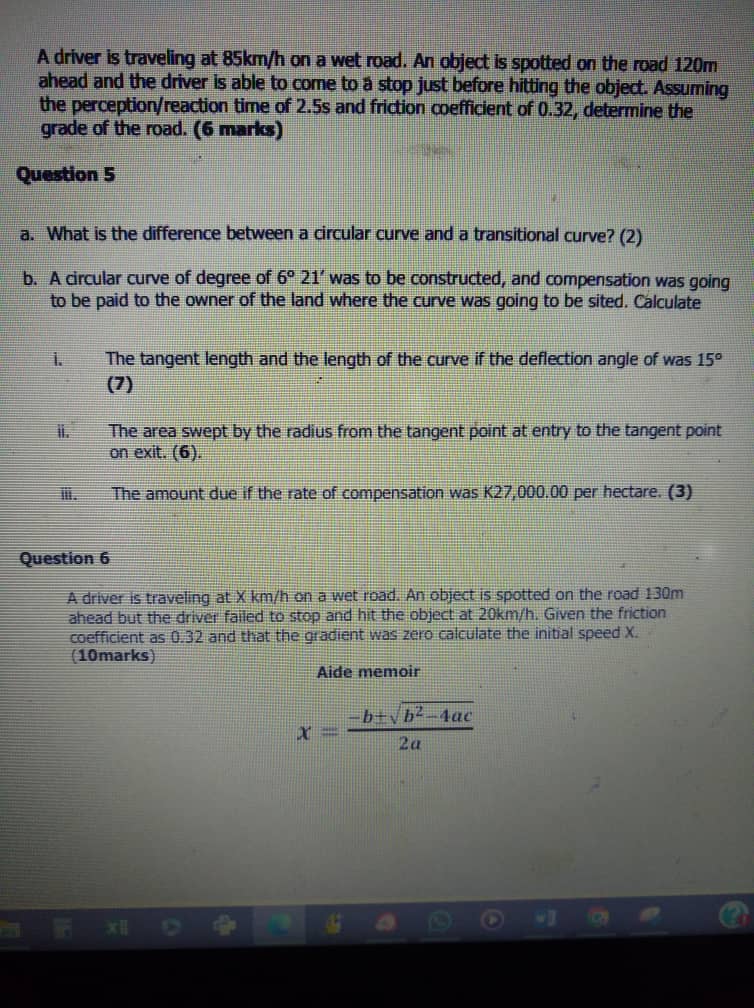 A driver is traveling at 8 5 k m h on a wet road.
