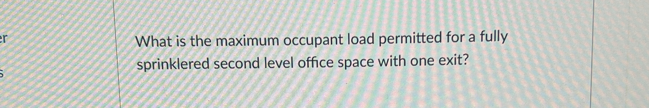 What is the maximum occupant load permitted for a