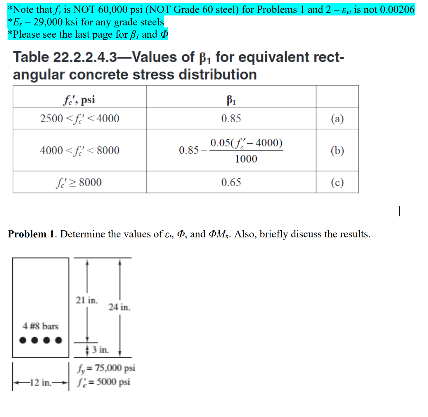 * Note that f y is NOT 6 0 , 0 0 0 psi ( NOT
