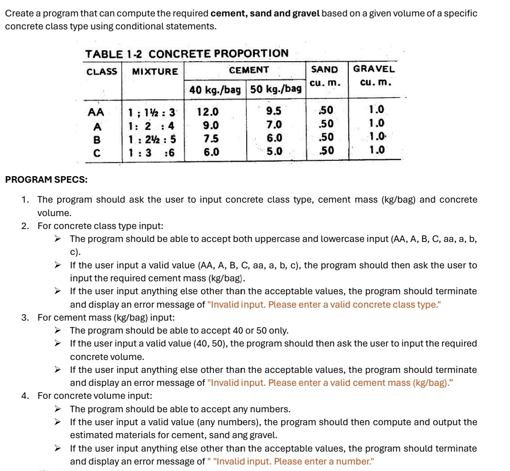Create a program that can compute the required