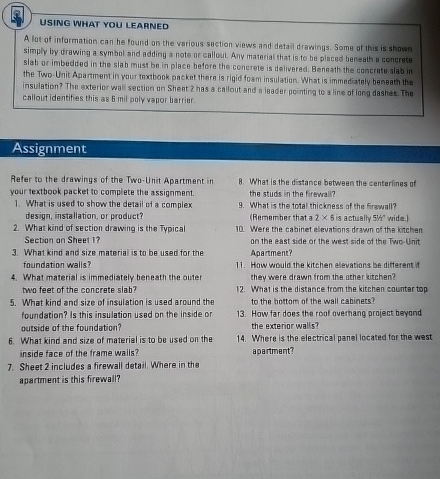 USING WHAT YOU LEARNED A lat of information can