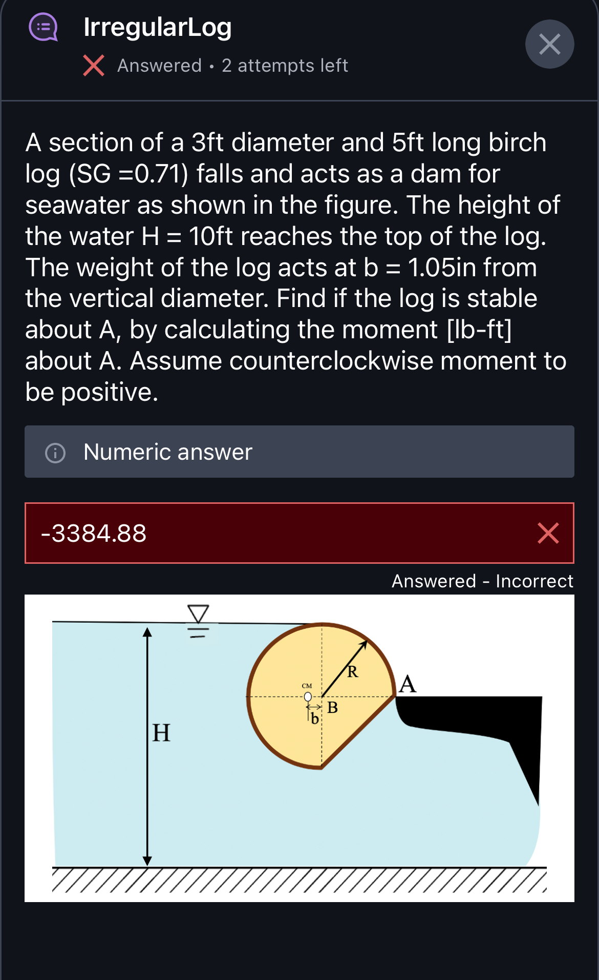 ( A ) IrregularLog Answered * 2 attempts left A