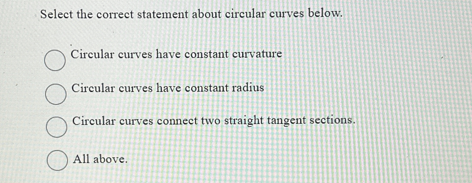 Select the correct statement about circular