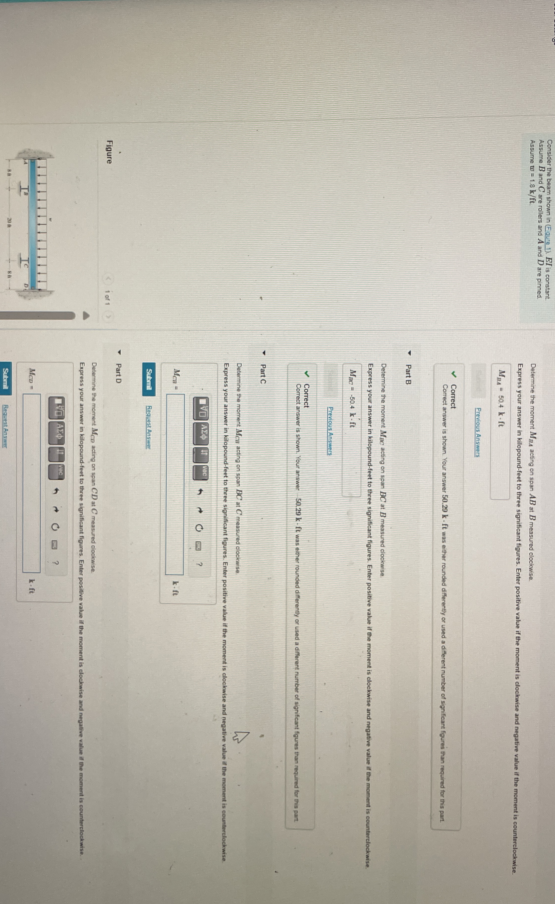 Consider the beam shown in ( Equre 1 ) . E I is