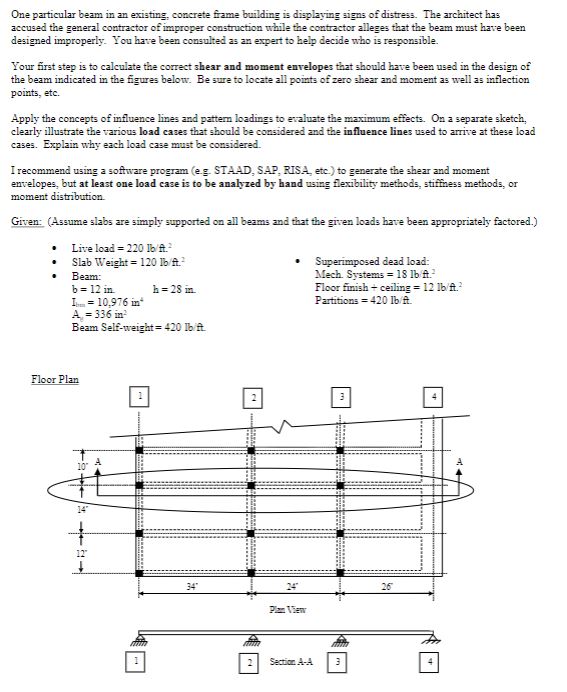 One particular beam in an existing, concrete