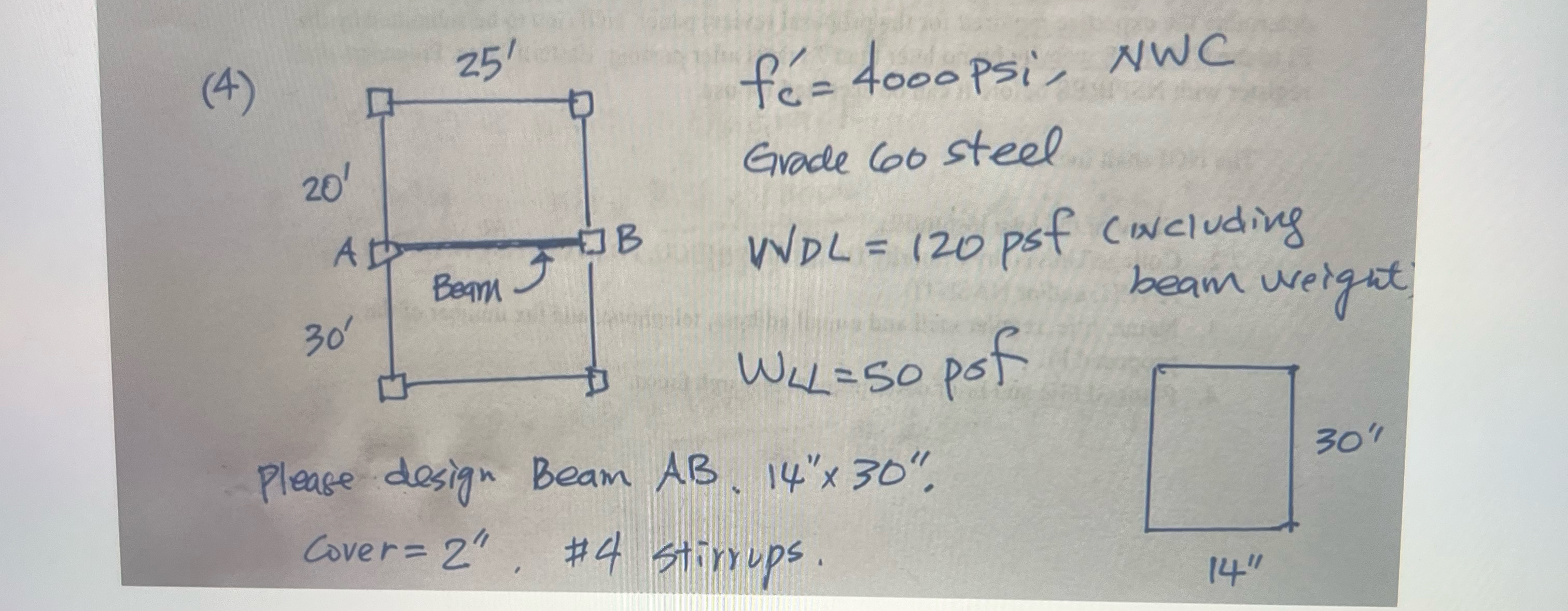 ( 4 ) f c ' = 4 0 0 0 P s ' , N W C Grade 6 0