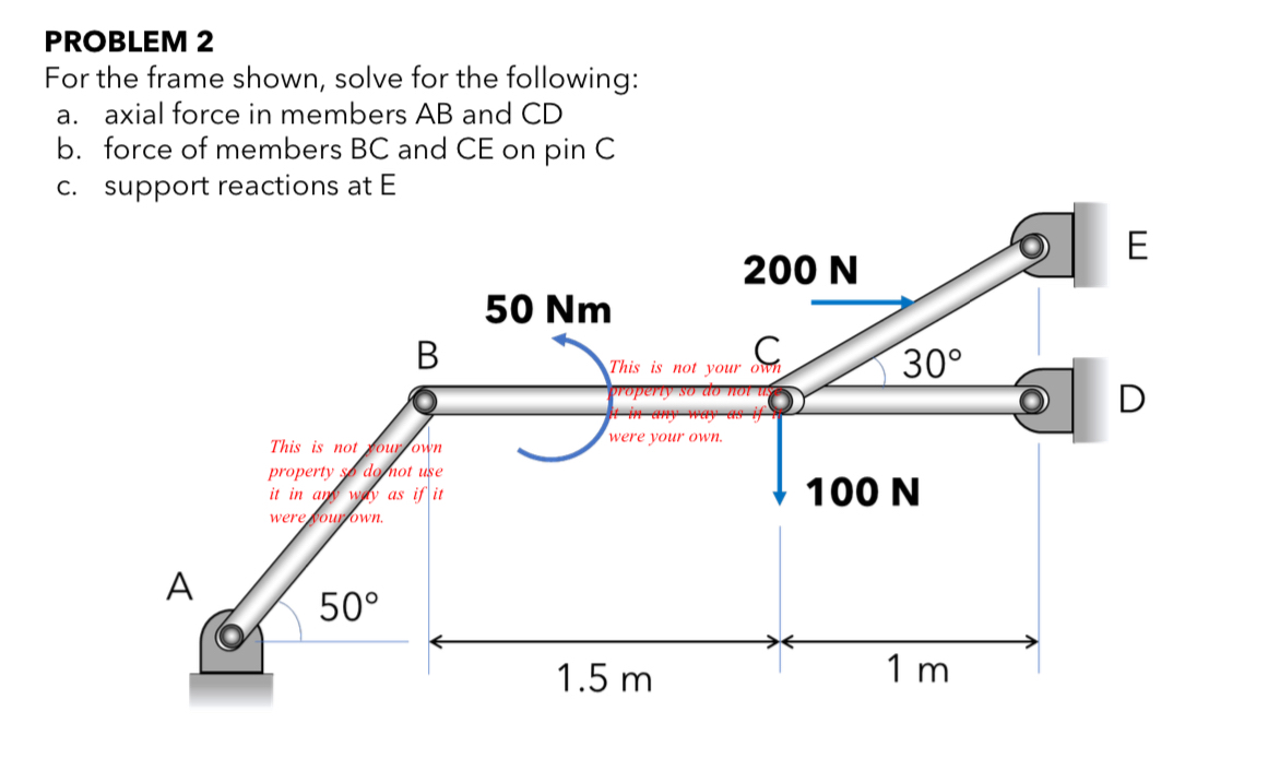 PROBLEM 2 For the frame shown, solve for the