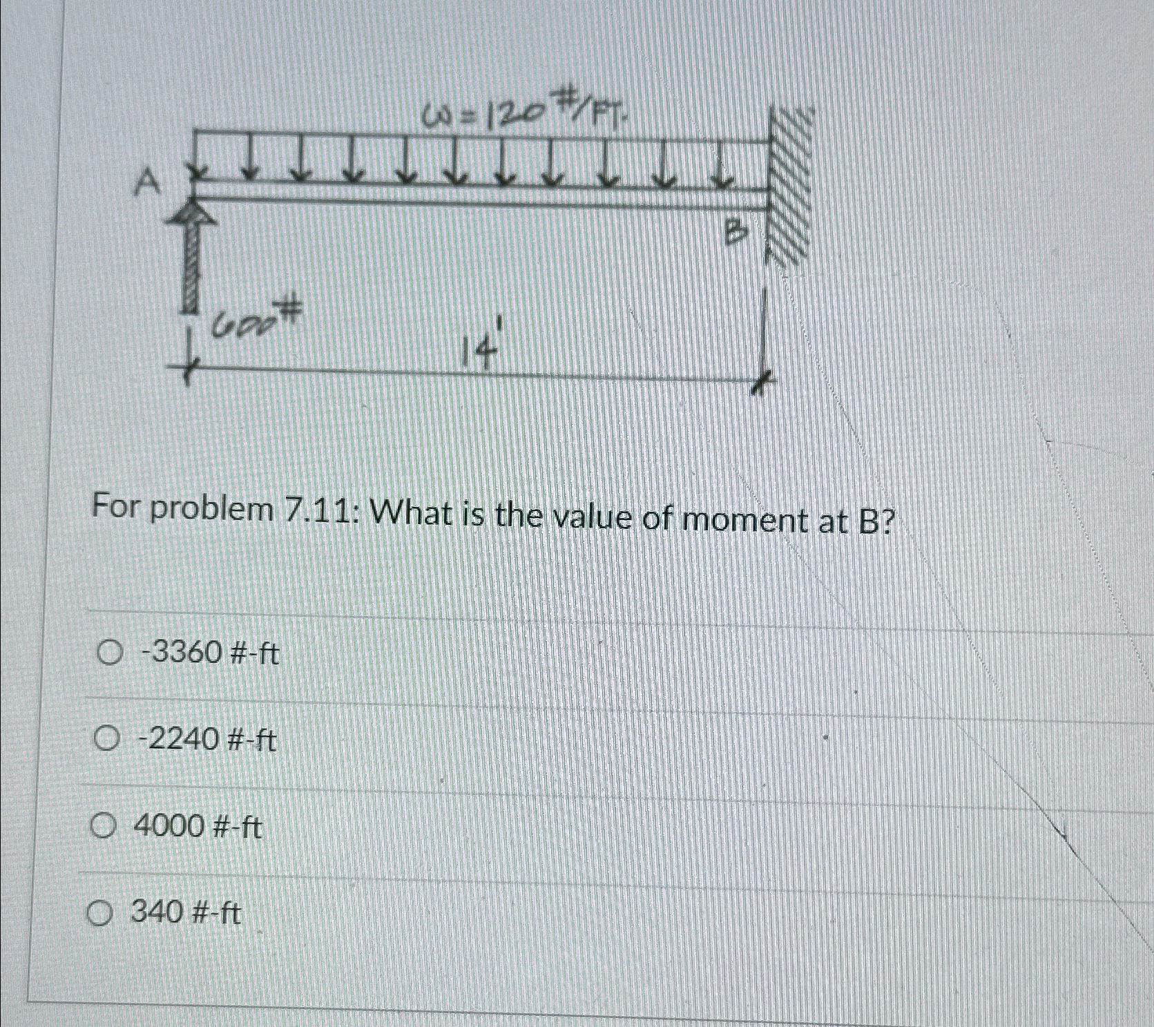 For problem 7 . 1 1 : What is the value of moment