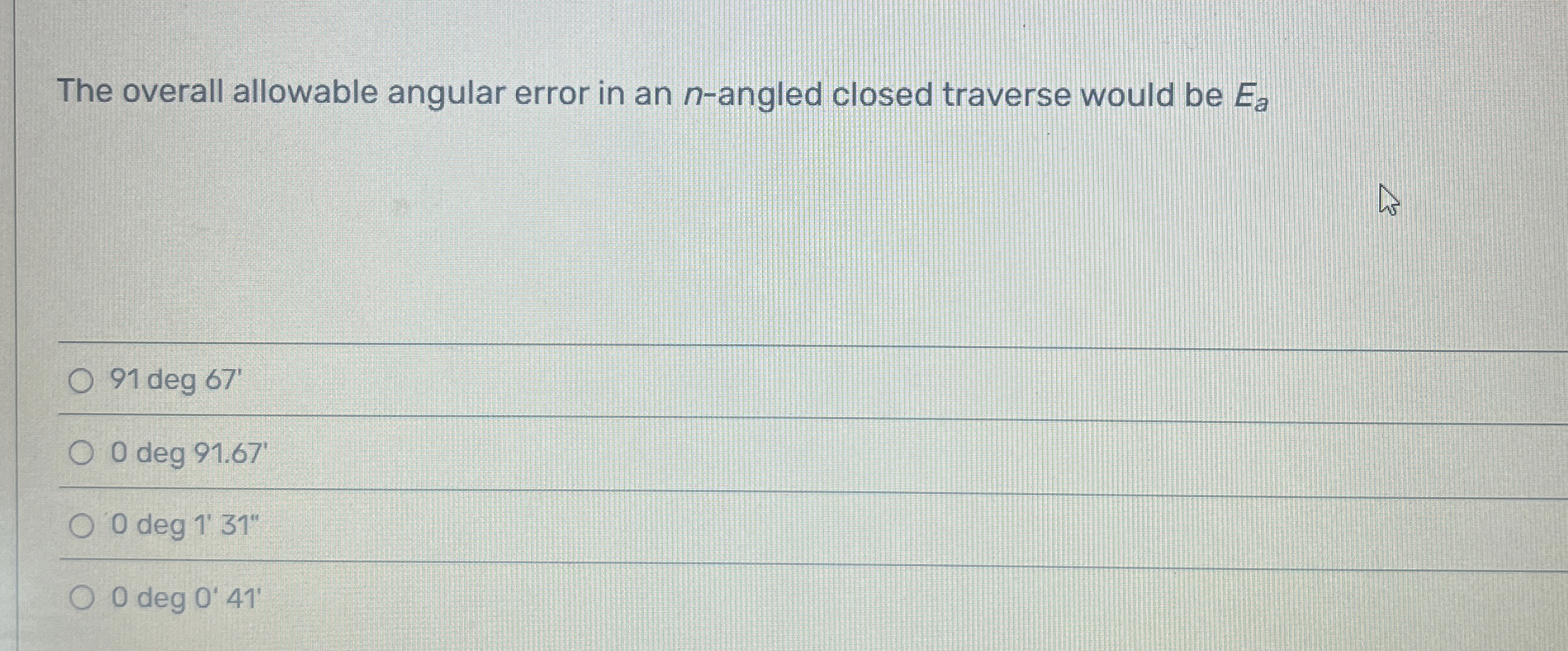 The overall allowable angular error in an n -