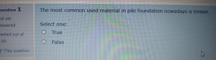 uestion 1 ot yet nswered larked out of . 5 0 Flag