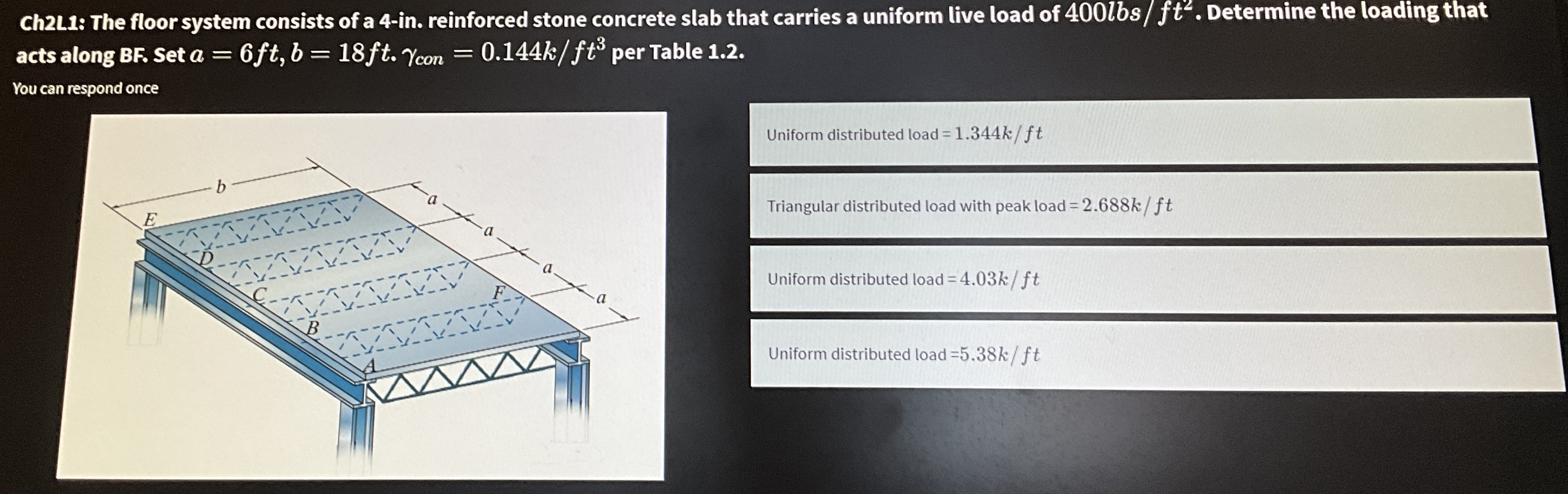 Ch 2 L 1 : The floor system consists of a 4 - in