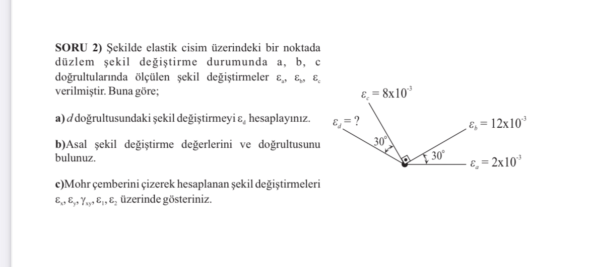 SORU 2 ) ekilde elastik cisim zerindeki bir