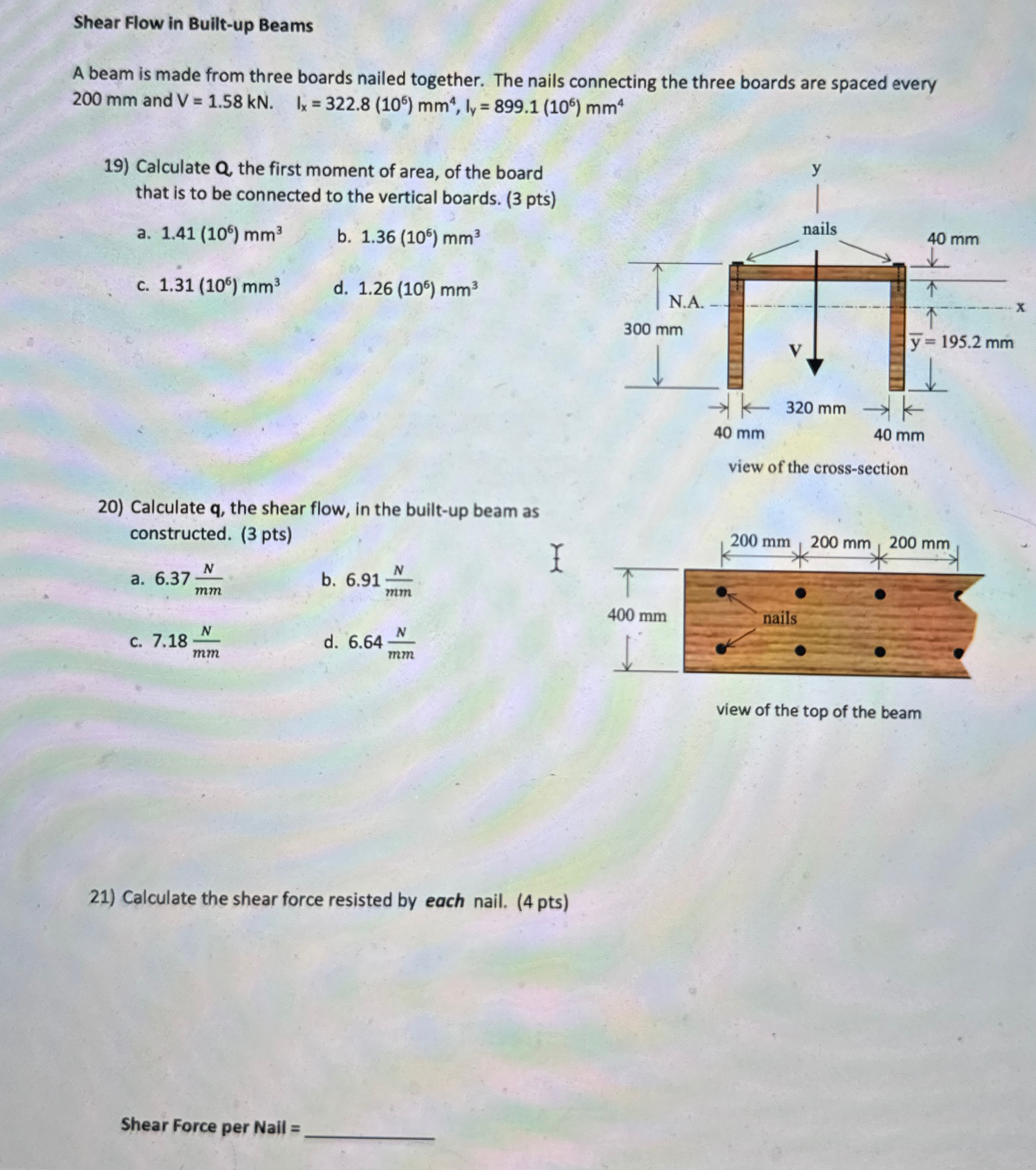 Shear Flow in Built - up Beams A beam is made