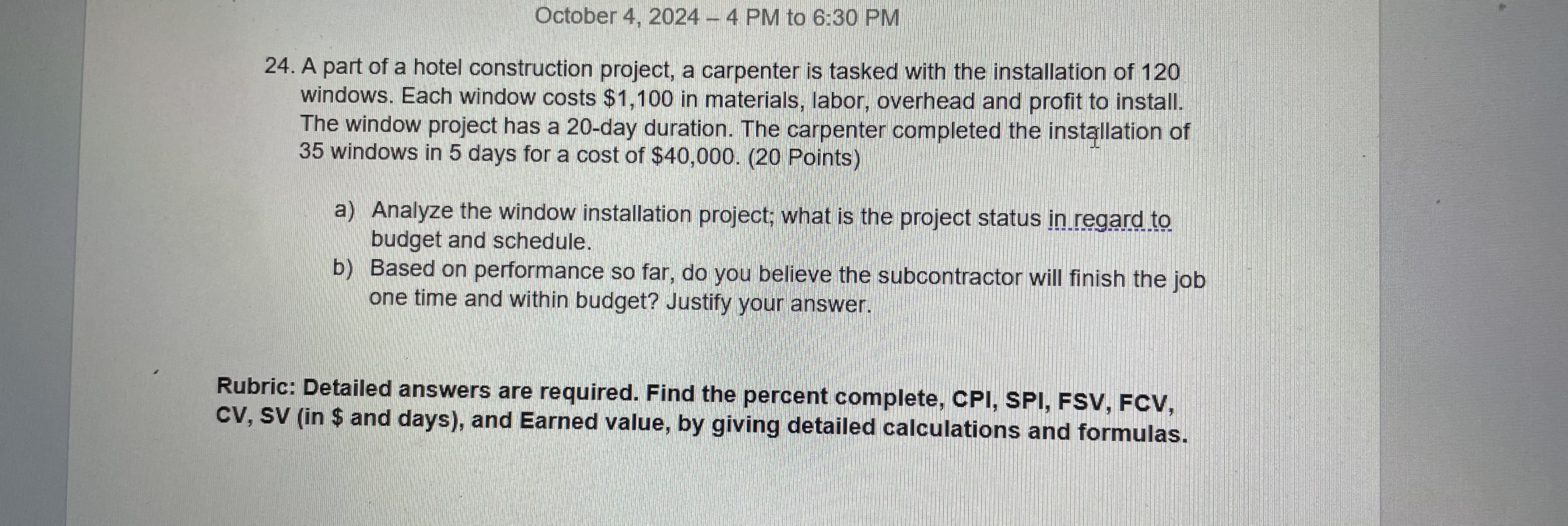 October 4 , 2 0 2 4 - 4 PM to 6 : 3 0 PM A part