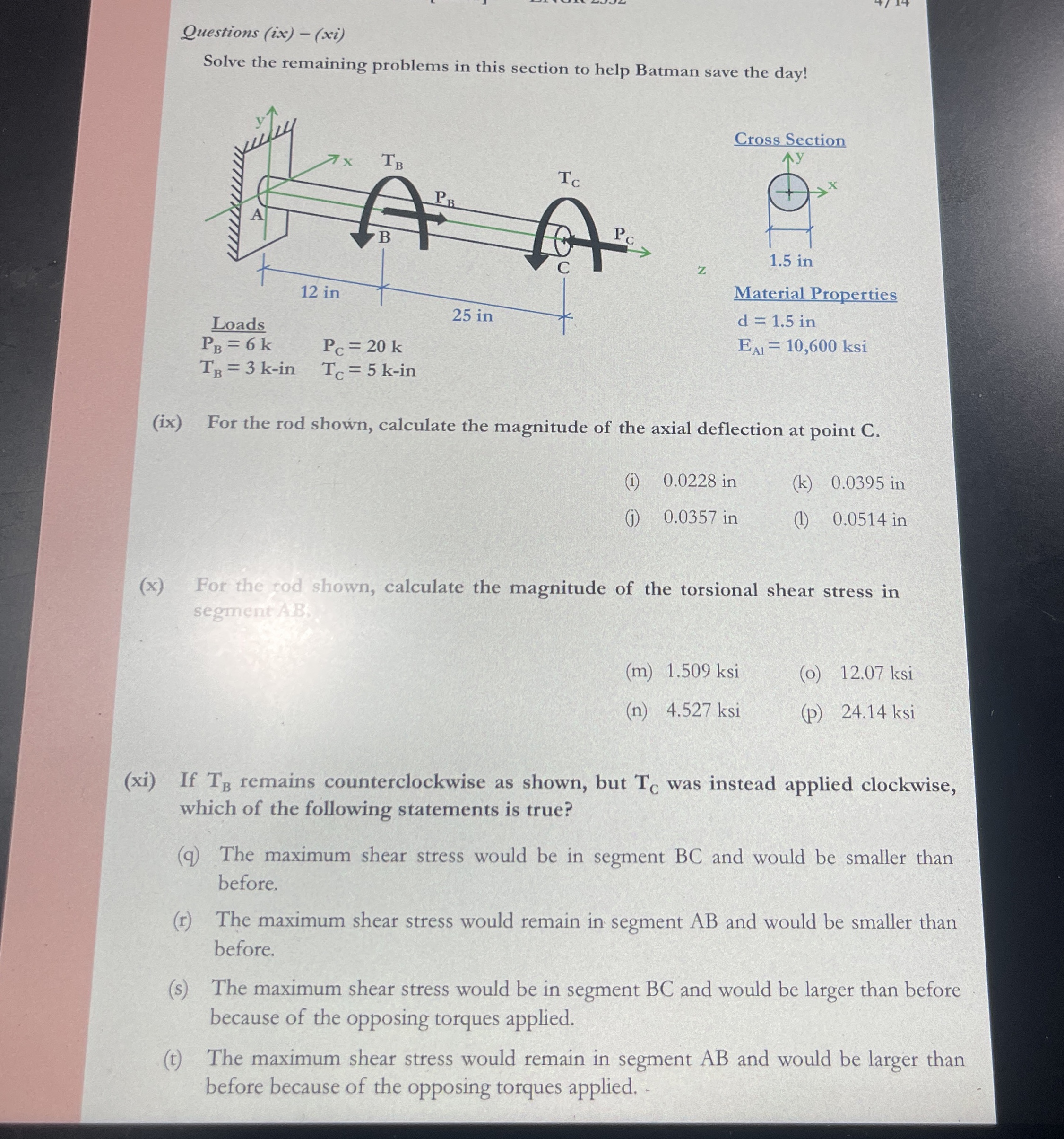 Questions ( ix ) - ( xi ) Solve the remaining