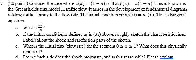 Consider the case where a ( u ) = ( 1 - u ) so