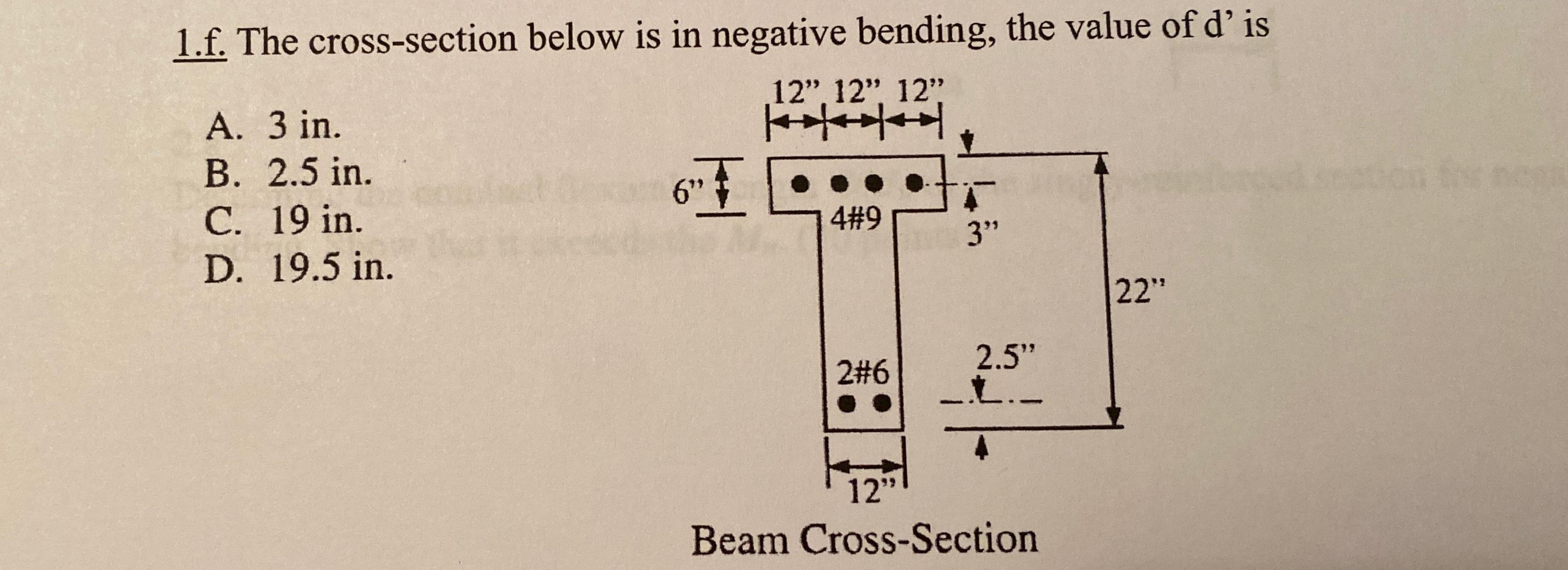 1 . f . The cross - section below is in negative