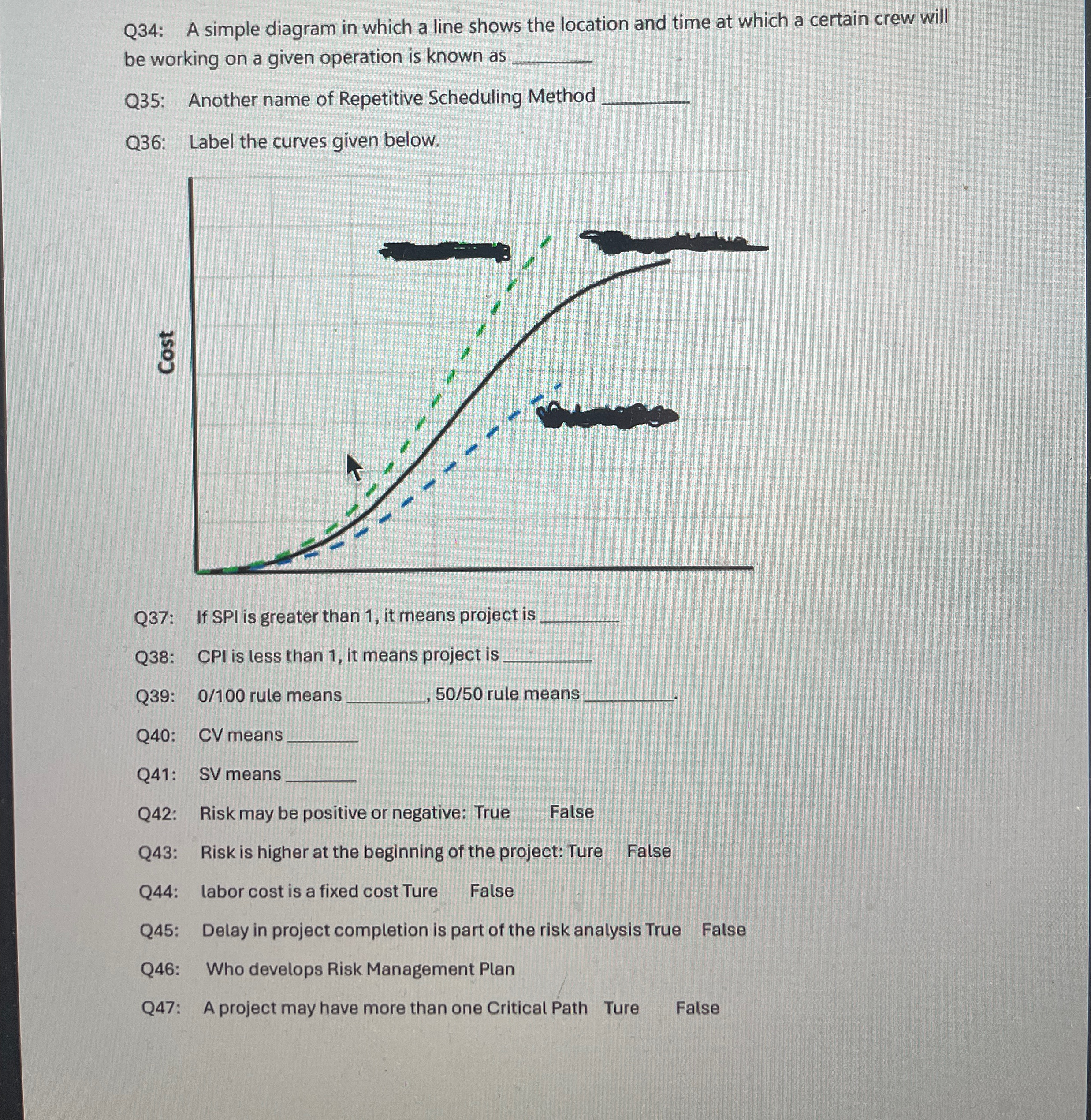 Q 3 4 : A simple diagram in which a line shows